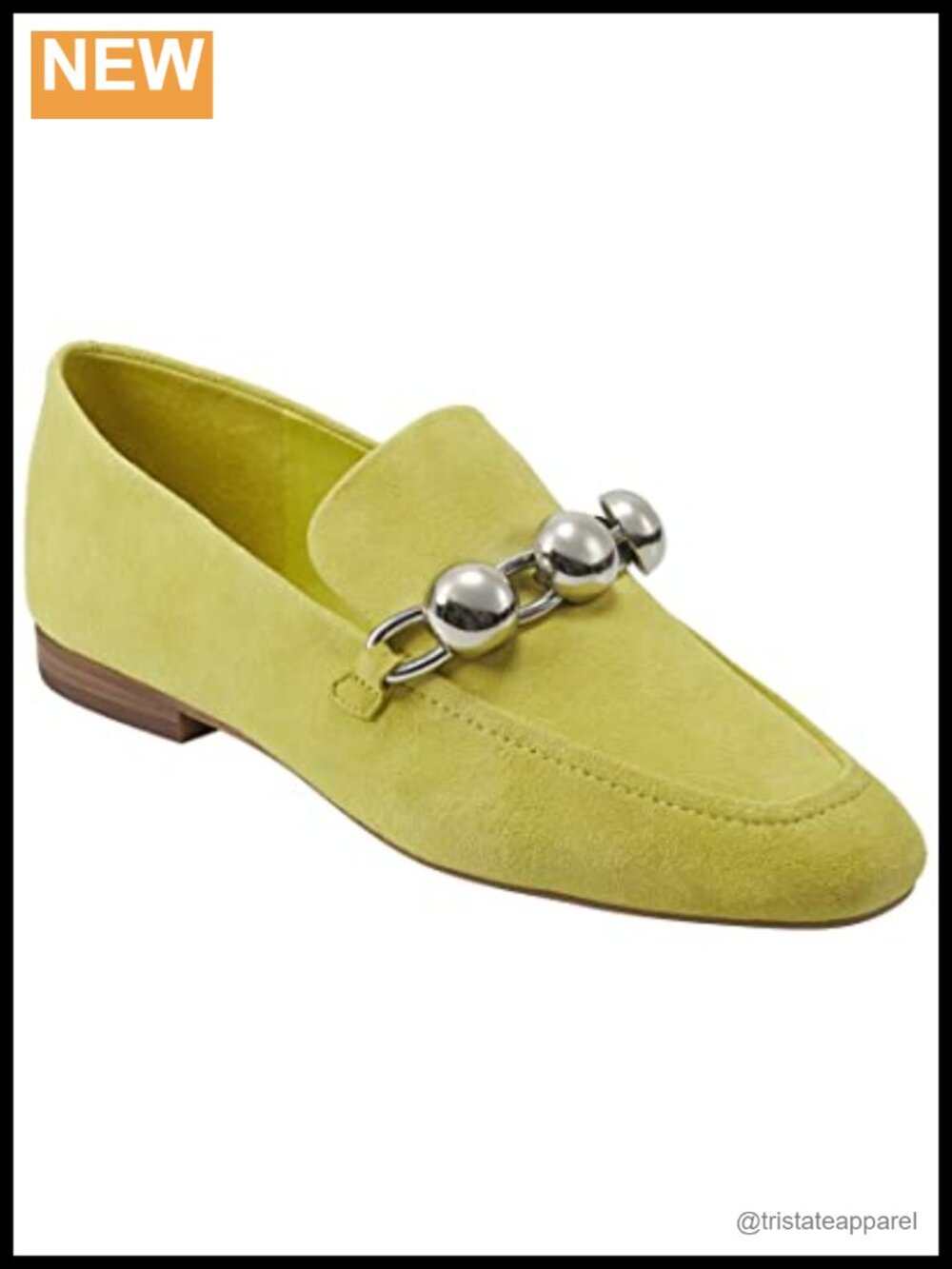 Pointed Toe Suede Flats with Studded Embellishment Pull-On Casual